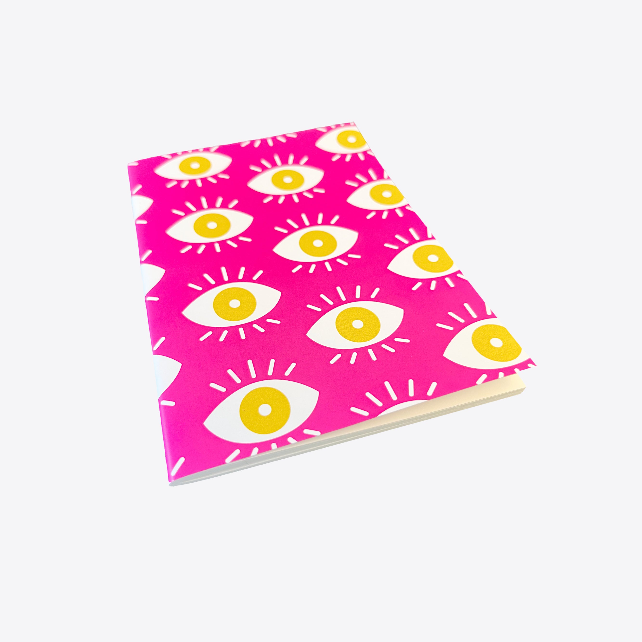 Notizheft aus Geschenkpapier – all eyes on me – pink – A6
