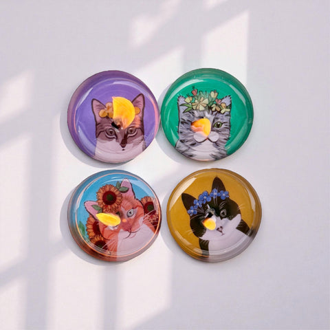 Blumentiere – Katzen – 4er Motivteelicht-Set