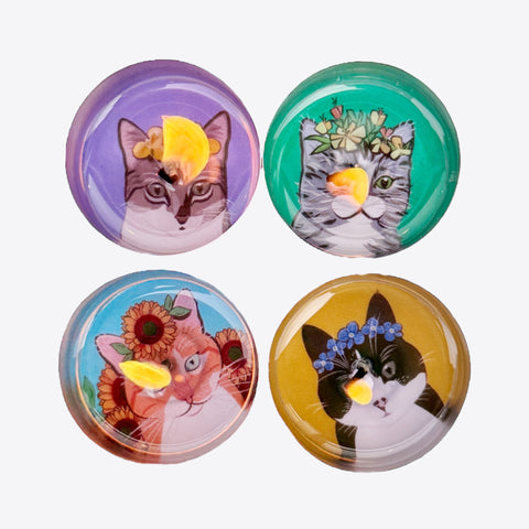 Blumentiere – Katzen – 4er Motivteelicht-Set