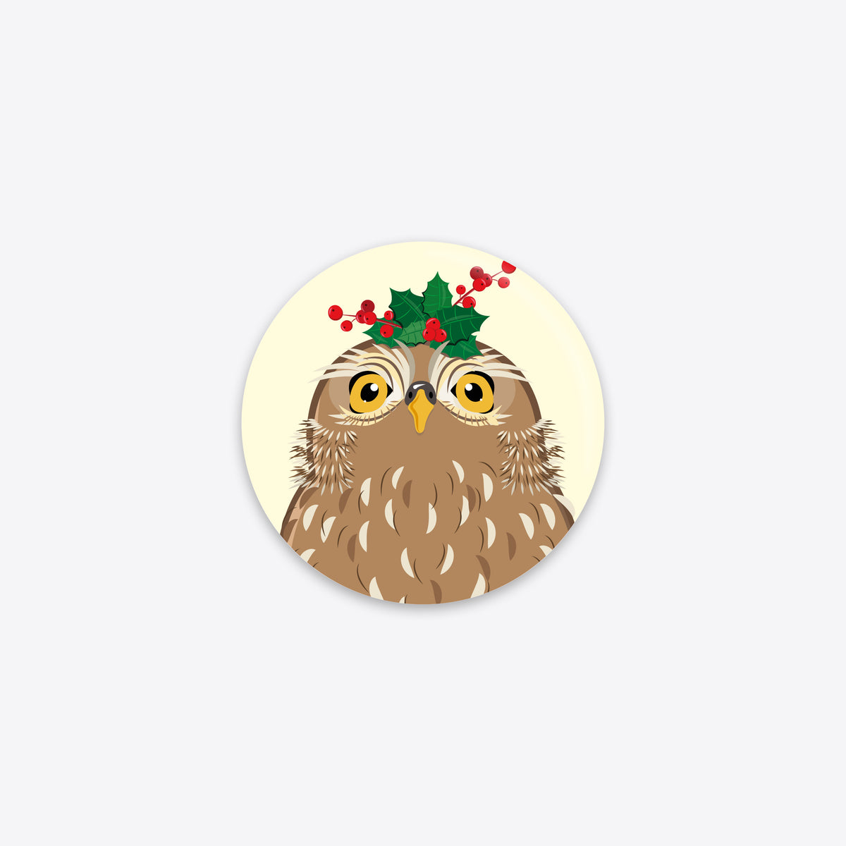 Blumentiere – Eule – Owly – Magnet rund – Kunststoff