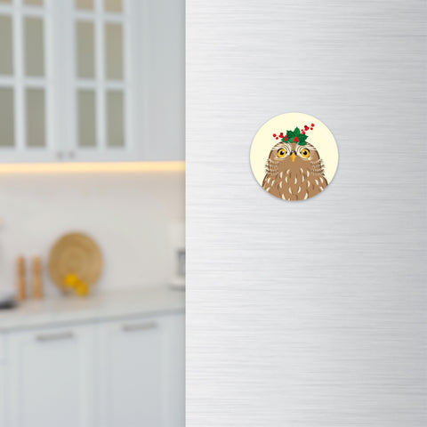 Blumentiere – Eule – Owly – Magnet rund – Kunststoff
