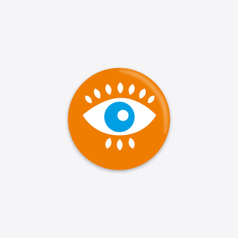 All eyes on me – Magnet rund – Orange – Kunststoff