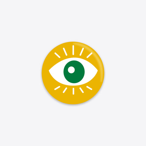 All eyes on me – Magnet rund – Gelb – Kunststoff