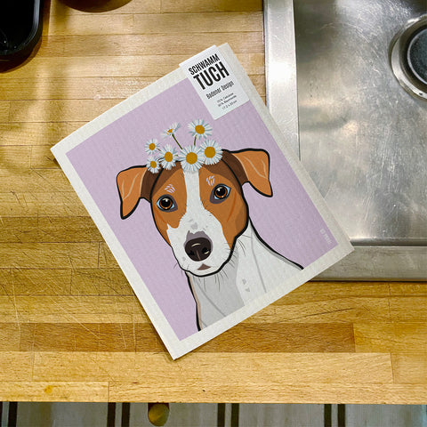 Hund – Jack Russell Terrier – Oskar – Schwammtuch ECO – Reana.Design