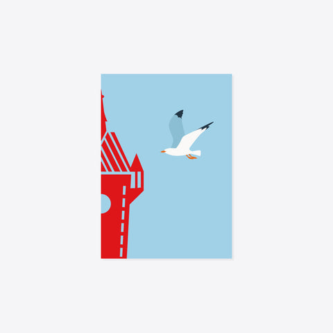 Stadtturm Baden – Möve – Postkarte – A6