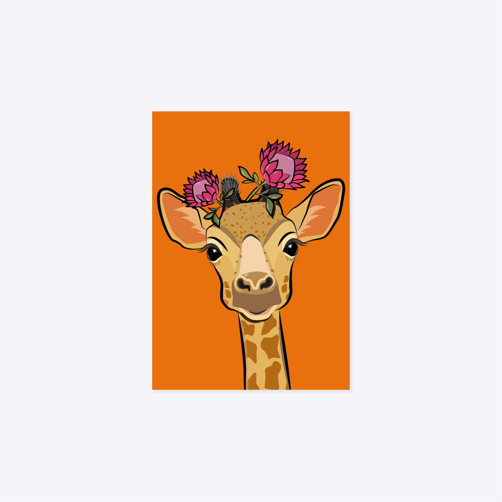 Blumentiere – Postkarte – Giraffe "Cameleopardalis"