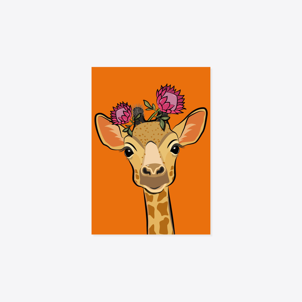 Blumentiere – Postkarte – Giraffe "Cameleopardalis"