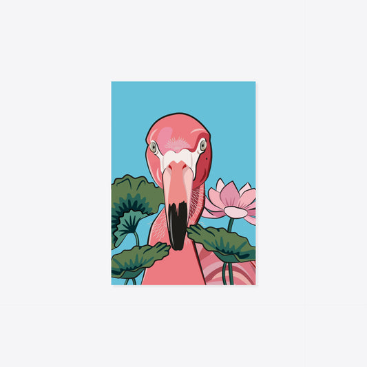 Blumentiere – Postkarte – Flamingo "Pinky"