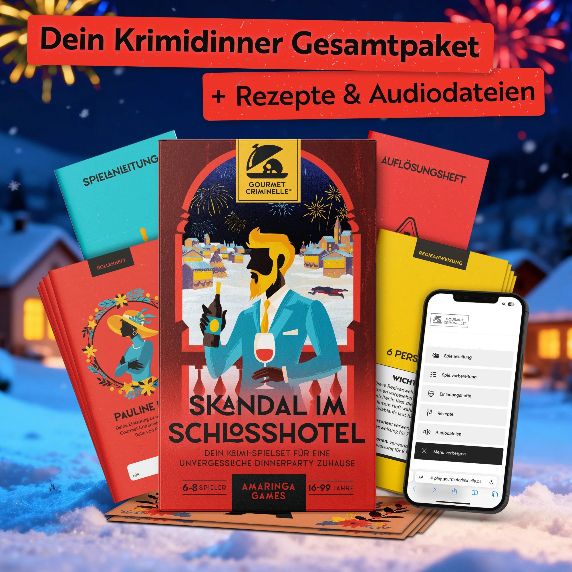 Krimidinner-Gesamtpaket mit Rezept und Audiodateien