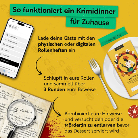 So funktioniert ein Krimidinner für Zuhause – Spielzug mit Mord