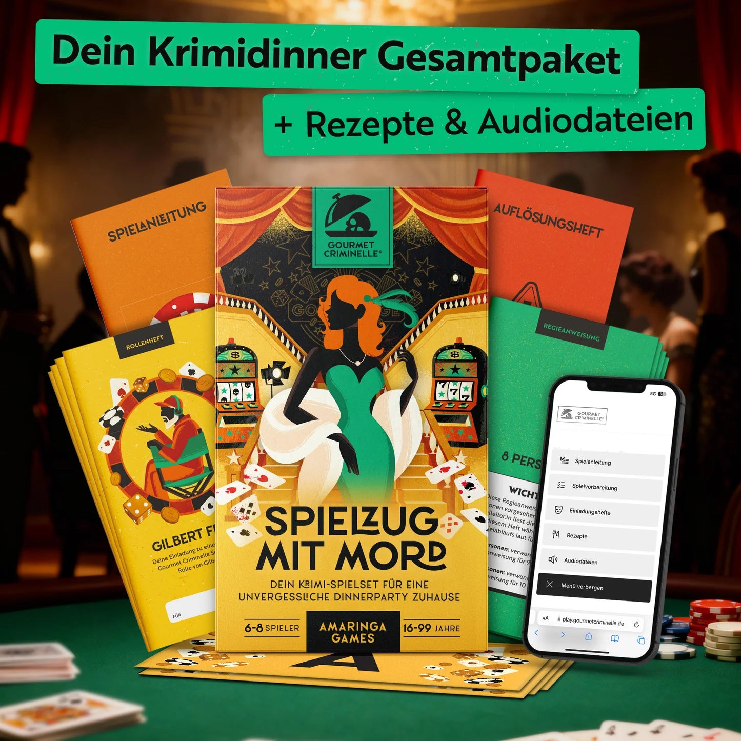 Spielzug mit Mord Gesamtpaket - Rezepte & Audiodateien
