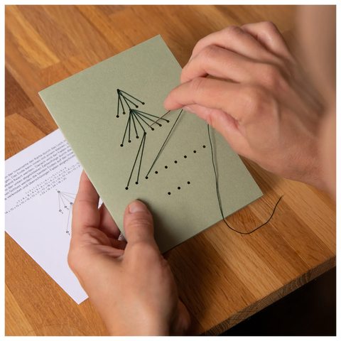 DIY embroidery folding card – Christmas star