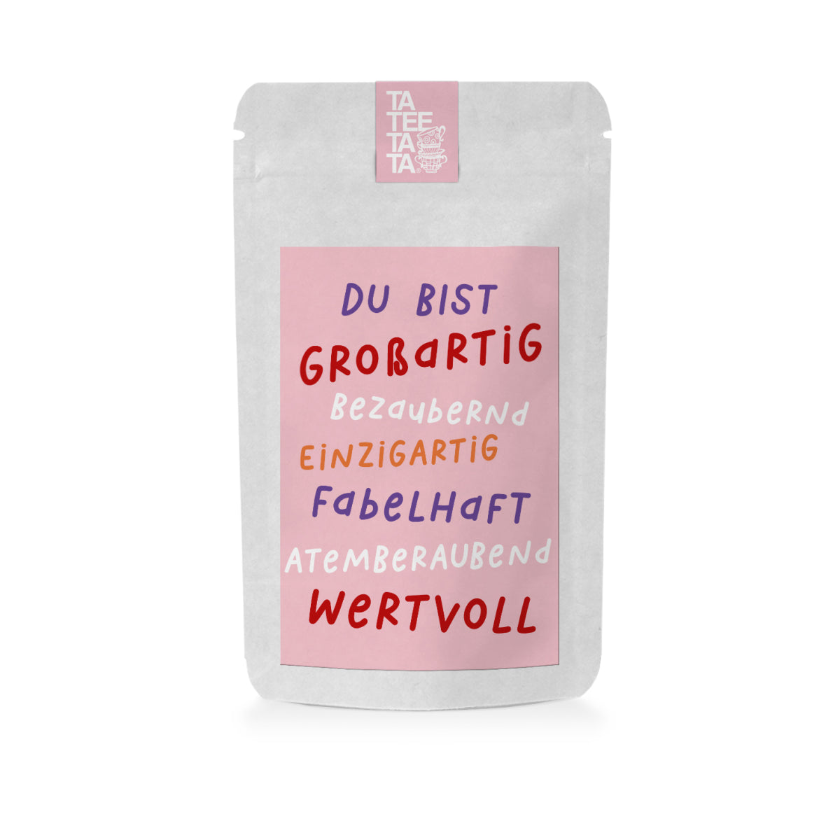 Tee – Du bist grossartig – Früchtetee, Rhabarberschorle Geschmack