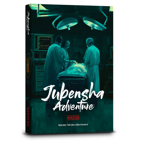 Schachtel des Krimidinners «Herzlos» von Jubensha Adventure mit Operationssaal-Motiv
