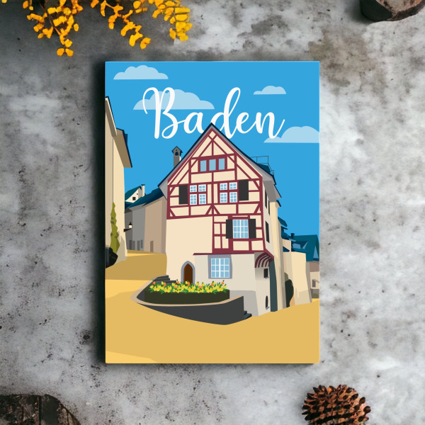Vintage Baden – Postkarte – Halde Baden
