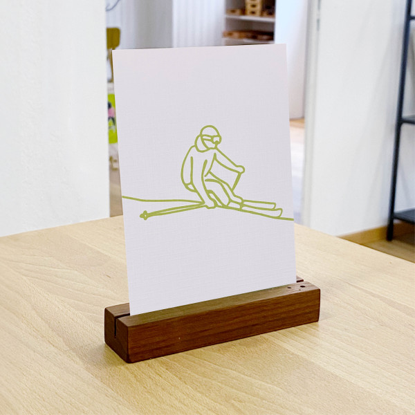 Skifahrer Grusskarte, Postkarte